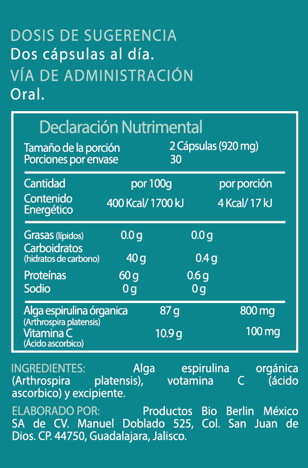 Alga Espirulina + Vitamina C